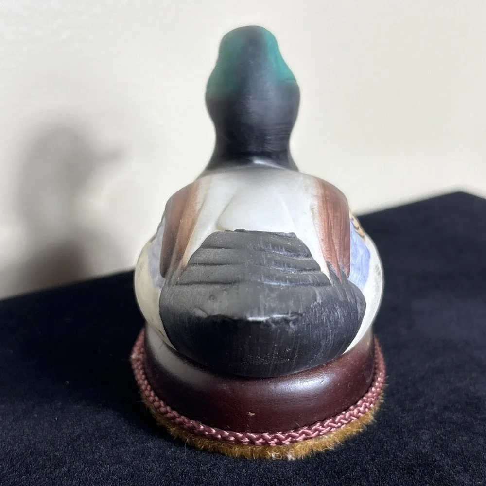 Vintage Mallard Duck Shoe Brush Ceramic On Wood Cabin Lodge Lake Decor 5x2.75x4
